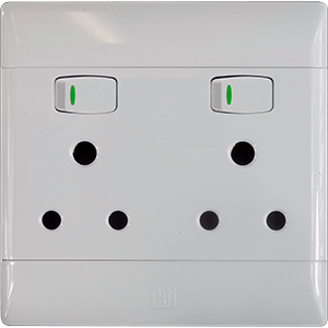 電気２号 CBI Socket Double 2x16A RSA 100x100 White PS675R-P | Voltex