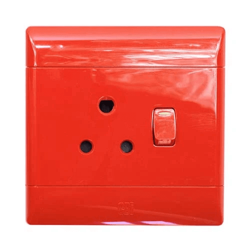 singlecusk様*:✼. CBI Socket Single 1x16A RSA Dedicated 100x100 Red PS676R-P | Voltex