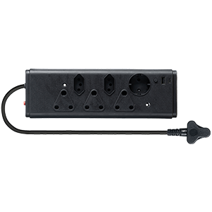 Lesco Multiplug 3x16A RSA + 2xV-Slim + 1xSchuko + 1xUSB Black