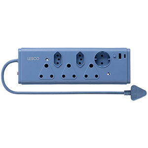 Lesco Multiplug 3x16A RSA + 2xV-Slim + 1xSchuko + 2xUSB Blue