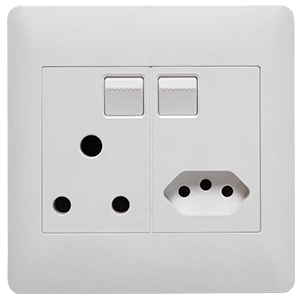 Lesco Apollo Socket 1x16A RSA + 1xV-Slim 100x100 AP44X-WH | Voltex