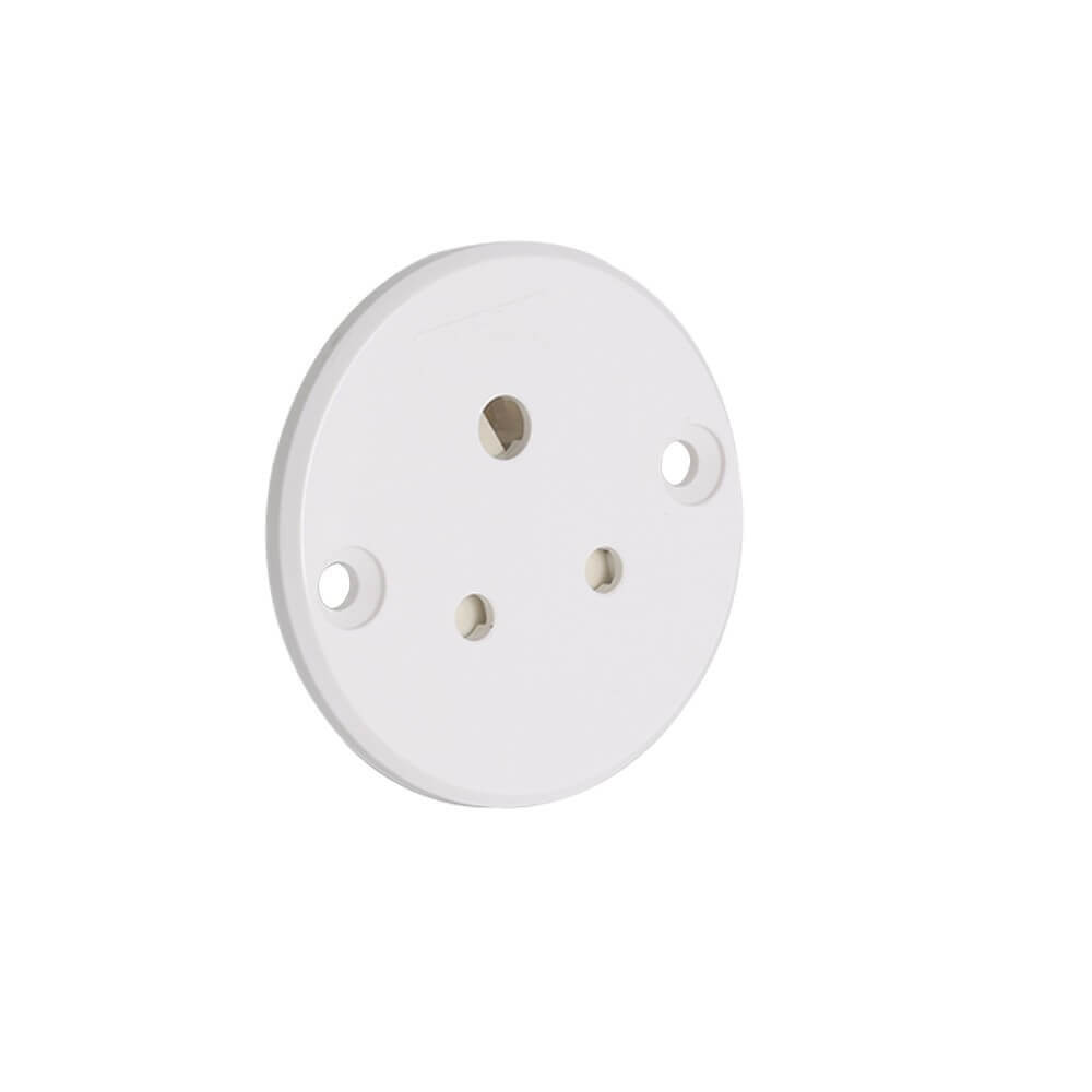 Schneider Socket Single 6A Skirting Round 50mmWhite ZZA_13652502 - Voltex