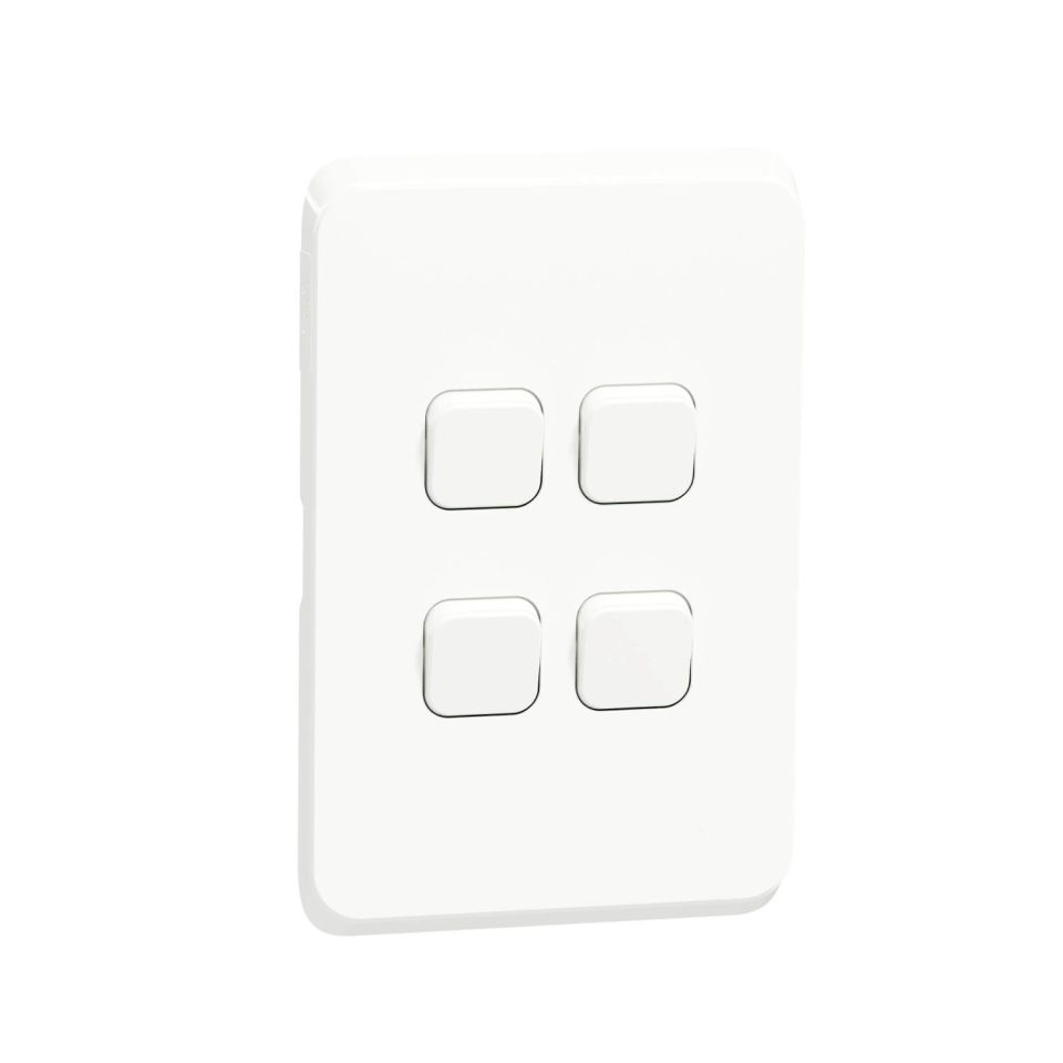 Schneider Iconic Switch Four Lever One-Way 100x50 White 4014W1_XW