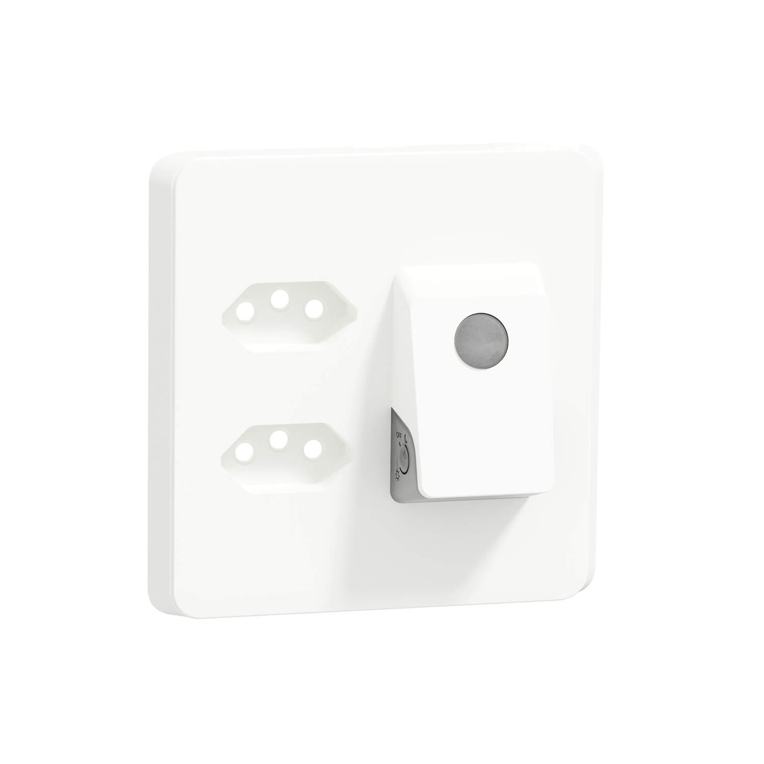 Schneider Iconic Socket 2xV-Slim+ Night Walk Sensor 100x100 White 4022NWC_XW