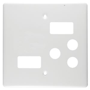 CRABTREE CLASSIC SOCKET COVER PLATE 4x4 16A +1LEVER STEEL WHITE   2482/101