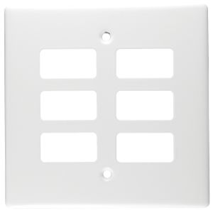 CRABTREE CLASSIC SWITCH COVER PLATE 4x4 6LEVER STEEL WHITE 6579/101