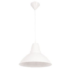 BRIGHTSTAR PENDANT FITTING 60W E27 ALUMINIUM WHITE PEN2324/1