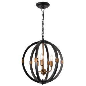 BRIGHTSTAR CHANDELIER 3X60W E14 BLACK/GOLD CH081/3