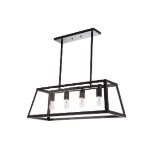 BRIGHTSTAR PENDANT FITTING 4X60W E27 BLACK PEN717