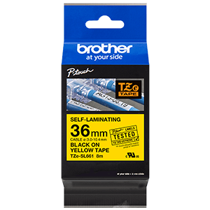 Brother Black On Yellow Self-Laminating Tape 36mm TZe-SL661