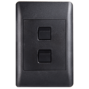 Lesco Apollo Switch Two Lever 2-Way 100x50 Sapphire Black AP42SW2/1-SB