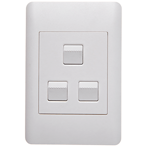 Lesco Apollo Switch Three Lever 1-Way 100x50 White AP42SW3/1-WH