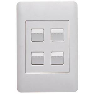 Lesco Apollo Switch Four Lever 1-Way 100x50 White AP42SW4/1-WH