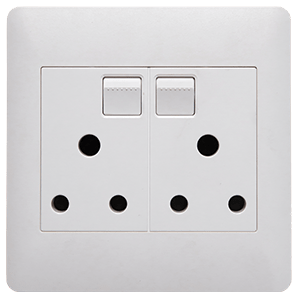 Lesco Apollo Socket Double 100x100 White AP44DBLC-WH