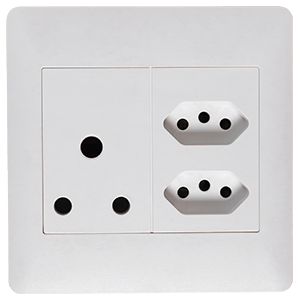 Lesco Apollo Socket 1x16A RSA + 2xV-Slim 100x100 White AP442XUN-WH