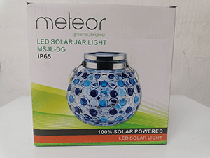 Meteor Dotted Glass LED Solar Jar Light MSJL-DG-RGB
