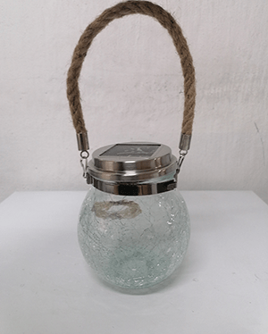 Meteor Cracked Glass LED Solar Jar Light MSJL-CG-2.8K