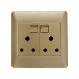 Lesco Apollo Socket Double 100x100 Elegant Gold AP44DBLC-EG