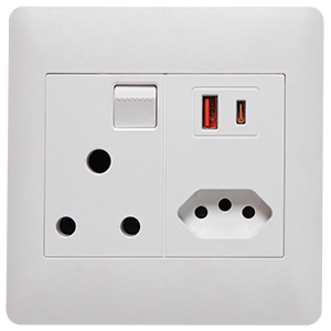 Lesco Apollo Socket 16A RSA 100x100 White AP44XUC20-CW
