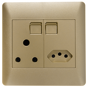Lesco Apollo Socket 1x16A RSA + 1xV-Slim 100x100 AP44X-EG