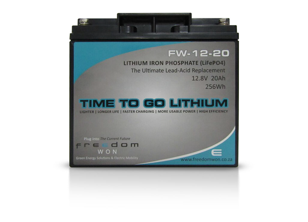 Freedom Won FW 12-20 12.8V lithium battery 20Ah for backup, RV, or solar systems