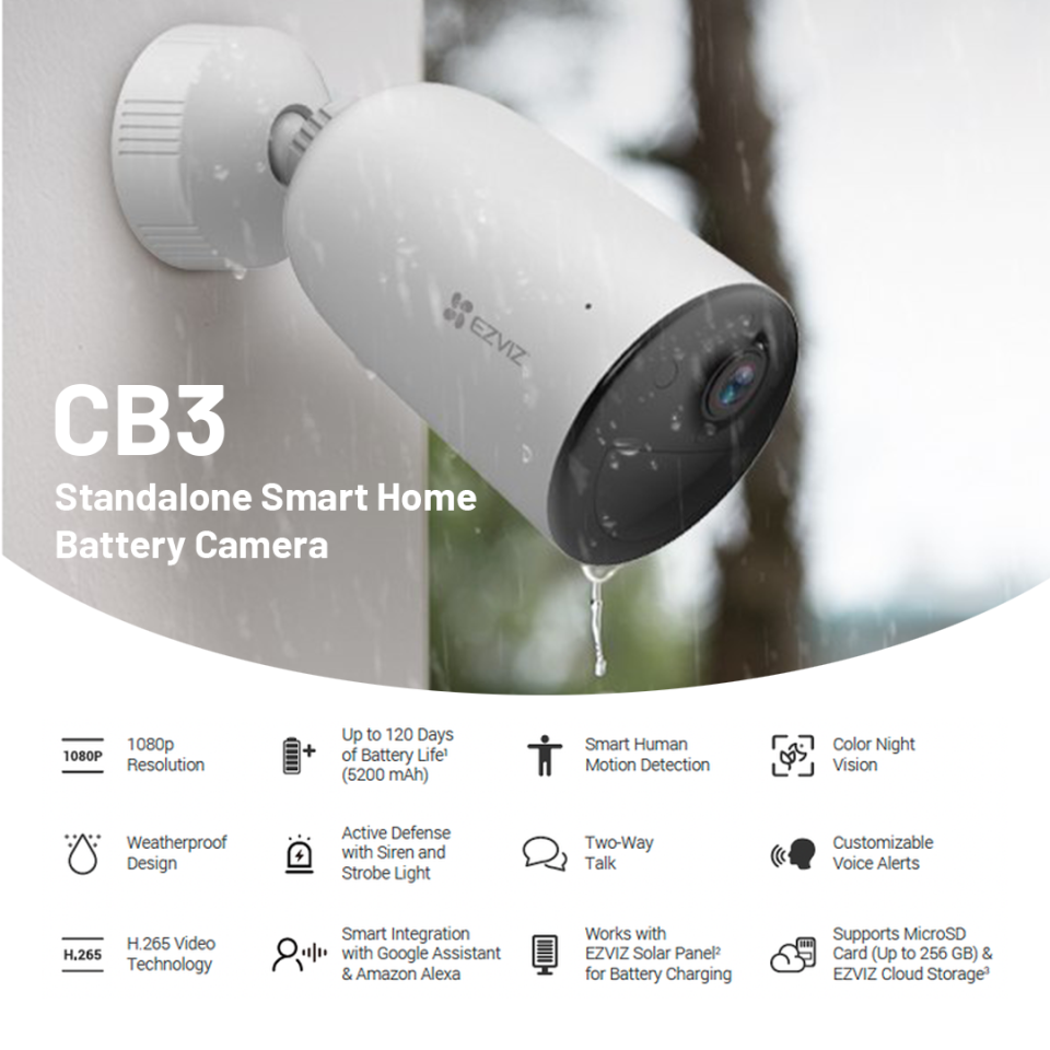 Ezviz Wi-Fi Battery Security Camera CS-CB3-R100-2D2WFL